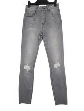 Hidden Jeans Amelia High‎ Rise Gray Distressed Skinny Raw Hem Denim Size 24
